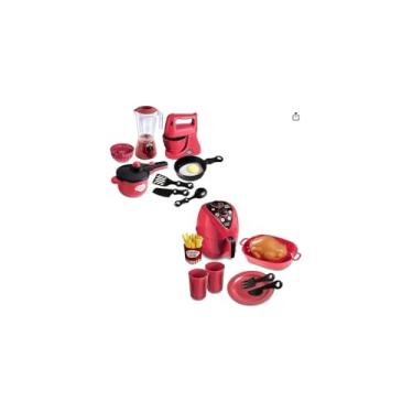 Imagem de Kit Brinquedo Infantil com Liquidificador e Batedeira, Plástico PP, Rosa, Batedeira 19x18x11cm, Liquidificador 17x10x9cm, para Cozinha de Brinquedo