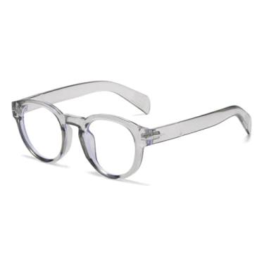 Imagem de HCPIHF Óculos de sol vintage oval feminino, fashion, transparente, lentes oceânicas, uv400, masculino, rebites, redondo, uv400 (claro, cinza)