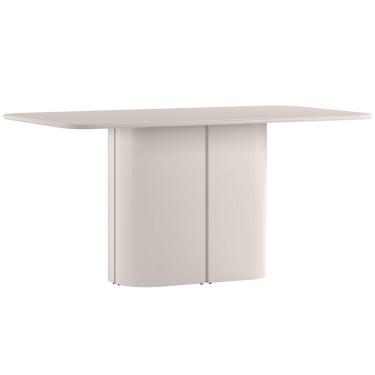 Imagem de Mesa De Jantar Para 6 Lugares 160cm Tampo Mdf Com Vidro Serena Off White - New Ceval