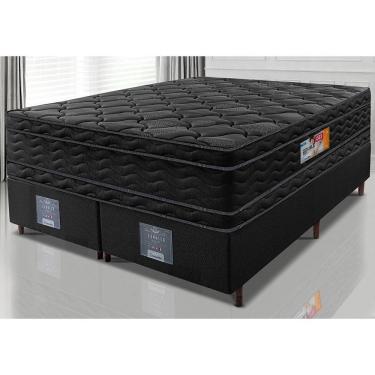 Imagem de Cama Box Queen Colchão Ortopédico Black + Box 158x198x71 Double Face Espuma D33 Preto