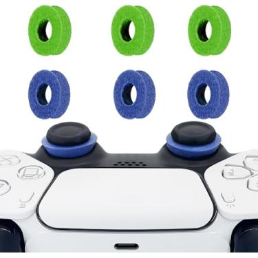 Imagem de Pacote com 6 anéis de precisão para PS4/5, anéis de precisão para Xbox, compatíveis com acessórios de controles Xbox, controle com anéis de silicone macio, compatível com jogos Fortnite e FPS, azul +
