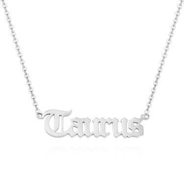 Imagem de Colar feminino com 12 constelações, banhado a prata, pingente de nome de constelação, de aço inoxidável, One size, Metal, Sem Pedra Preciosa