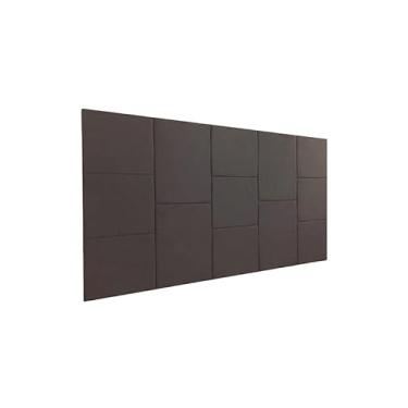 Imagem de Cabeceira Estofada Casal 13 Blocos Não é Segredo Facto Marrom Escuro 140x60