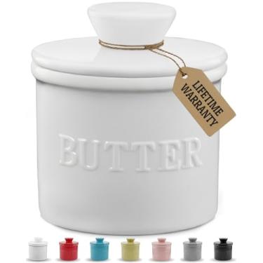 Imagem de Priority Chef Prioritychef French Butter Crock com Tampa, Mantenha A Manteiga para Barrar e Fresca, Guardião de Manteiga para Deixar No Balcão, Prato de Manteiga Francesa Perfeito para Pão e Torradas,