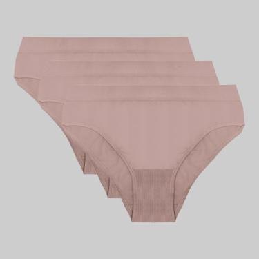 Imagem de Kit 3 Calcinhas Lupo Loba Básica Plus Size Sem Costura 40306, Nude, XG