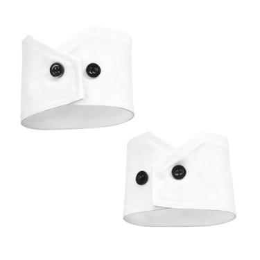 Imagem de Elandy 1 par de punhos falsos destacáveis de nylon branco com mangas decorativas para uso formal, blusa de casamento, terno de escritório e sobretudo