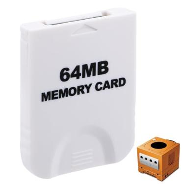 Imagem de Cartão de memória de jogo de 64 MB (1019 blocos), cartão de memória Game at Cube, cartões de memória Game-at-Cube compatíveis com kits de acessórios de console originais Nintendo/Wii (branco)
