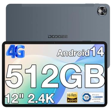 Imagem de DOOGEE Tablet T40PRO de 12 polegadas, tablets Android 14, 512 GB de ROM + 20 GB de RAM com tela de 2,4 K, Helio G99 Octa Core, carregamento rápido de 18 W, bateria grande de 10800 mAh, tablets com