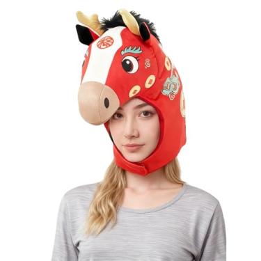 Imagem de Chapéu De Cabeça De Cavalo Em Pelúcia - Chapéu De Pelúcia Para Ano Do Cavalo De 2026,Acessório Para Cabine De Fotos,Para Adultos Eventos Temáticos Conventions Fantasia Criadores De Conteúdo Performanc