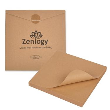 Imagem de Lençóis de papel Zenlogy 30,48 x 30,48 cm (200) – Unbleacked, alta cozimento térmico e ajuste exato para suas panelas quadradas de 30,48 cm com caixa de armazenamento conveniente para puxar