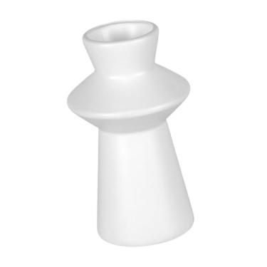 Imagem de Baoblaze Vaso de flores, arranjo floral simples, ornamento de mesa, peça central para prateleira, quarto, sala de estar, festa, decoração de casa, Branco