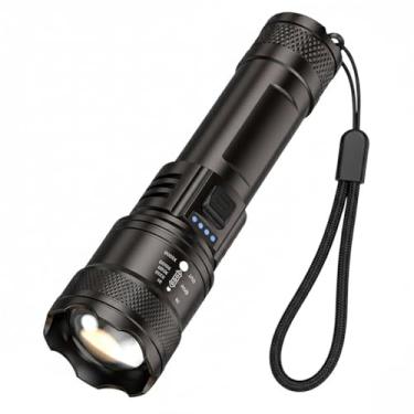 Imagem de Lanterna Tática Profissional T9 LED P50 Recarregável USB 1200 Lúmens Super Potente | Zoom Ajustável | 3 Modos | Longo Alcance | Leve ABS