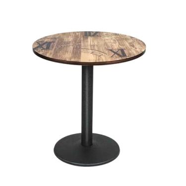 Imagem de Yadlan Mesa redonda de madeira, mesa de centro de madeira para 2 pessoas, estável e compacta, mesas auxiliares ideais para cozinha, sala de estar ou sala de jantar, estilo escandinavo decorativo 4