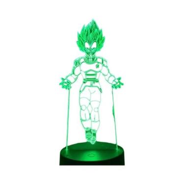 Imagem de Luminária LED Super Saiyan Goku Com Suporte De Acrílico, Decoração De 