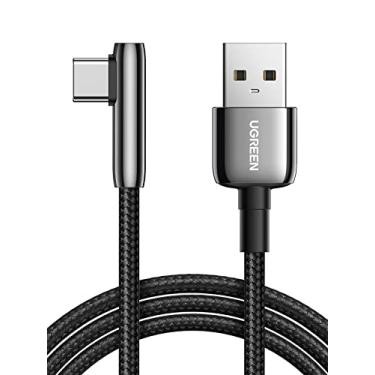 Imagem de UGREEN Cabo USB C de ângulo reto Cabo USB A para USB C Cabo trançado compatível com iPhone 15/15 Plus/15 Pro/15 Pro Max/iPad Pro/Air/Pixel/Galaxy S10 S10+ A13 etc, 3,3 pés