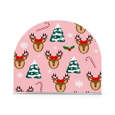 Imagem de Qilmy Porta-guardanapos de acrílico de rena de Natal, porta-guardanapos para mesas cozinha restaurante decoração de casa, suporte decorativo moderno para guardanapos de coquetel de papel de jantar 173