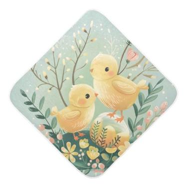 Imagem de Toalhas de bebê com capuz ultra macias absorventes toalhas de banho de algodão musselina de galinhas fofas para bebês recém-nascidos 76 x 76 centímetros