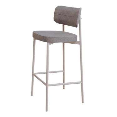 Imagem de Banqueta Alta Tecido Sintetico Alloa Est. Branca