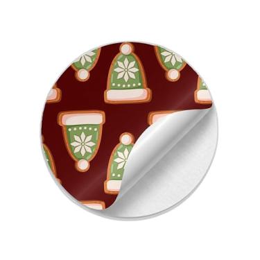 Imagem de Adesivos Natalinos Redondos 25 Unidades Biscoitos de Gengibre - Tamanho 85x85cm