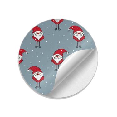 Imagem de Adesivos Natalinos Redondos Gnomos 25 Unidades com Estampa de Flocos de Neve - Tamanho 50x50cm
