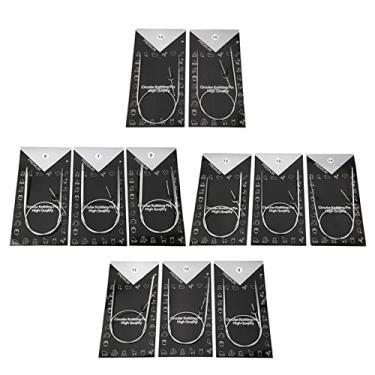 Imagem de Generic Conjunto de Agulhas de tricô Circulares de Vários Tamanhos Superfície Polida Lisa 11pcs 43/65/80cm Agulha de Tecelagem de Suéter para Ferramentas DIY Circular de Aço Inoxidável (65cm)