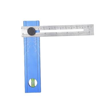 Imagem de Yosoo Health Gear Régua de Medição Dobrável, Régua de Marcação para Carpintaria Ajustável Em Vários ângulos Com Nível de Bolha e Botão Giratório, para Projetos de Carpintaria e Artesanato