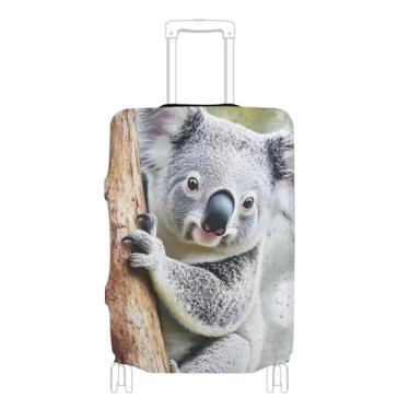 Imagem de Identifiers Capa protetora de bagagem fofa bagagem fofa urso coala pendurado animal viagem férias essenciais, P, serve para capa de 45 a 50 cm, Lindo urso coala pendurado animal, M 22-24 in, Capa de
