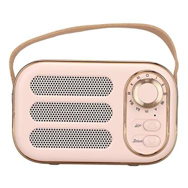Imagem de Cryfokt Alto-falante Vintage Retro Estéreo de Alta Fidelidade Som Portátil Sem Fio para Viagens Em Casa, Plástico, Eletrônica (Rosa)