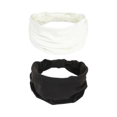 Imagem de Faixa De Cabelo Larga Feminina Com Laço Para Maquiagem, Esportes, Corr