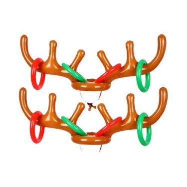 Imagem de Conjunto De Jogo De Chapeuzinhos De Rena Infláveis Com 2 Chapeuzinhos 