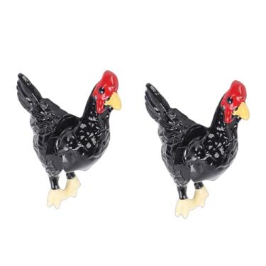 Imagem de ZJchao Brincos de Frango 3d, Brincos de Resina de Animal de Fazenda para Mulheres, Joias Leves Em Formato de Galinha, Tema de Fazenda, Festa, Presente de Feriado (Preto)
