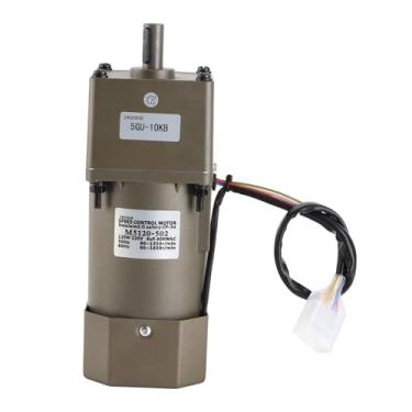 Imagem de Fafeicy Motor Assíncrono Monofásico 220VAC, Motor de Engrenagem Reversível de Velocidade Ajustável Com Suporte de Controlador, 120W para Máquinas de Embalagem e Têxteis (Taxa de redução 10K)