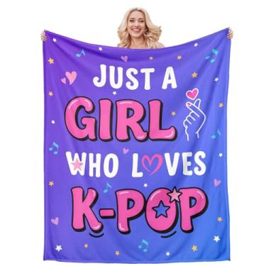Imagem de Presentes K-Pop para meninas adolescentes, cobertor K-Pop, presente de dia de Natal para fãs de Kpop crianças aniversário, presentes musicais para mulheres, meias de Natal, cobertor de flanela Just a