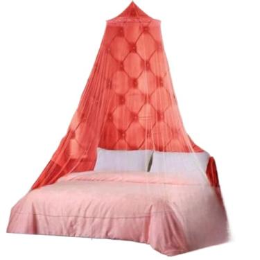 Imagem de Mosquiteiro de Teto Rendinha Filó com Elástico – Casal, Solteiro e Cama Box | Proteção Contra Mosquitos(vermelho)