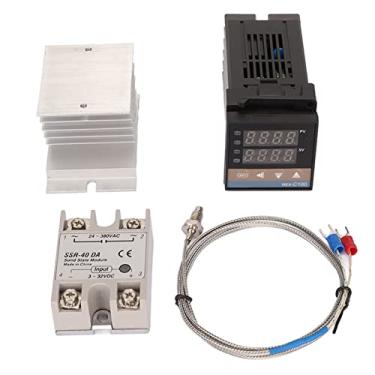 Imagem de Phefop Controlador de Temperatura PID, Controlador de Temperatura Digital Com Dissipador de Calor de relé SSR Tensão de Termopar Tipo K AC 100 ~ 240V para Forno de Galinheiro Incubador (40A)