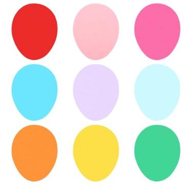 Imagem de Papel com recortes de avisos, 54 peças de papel de quadro de avisos em forma de ovo, decorações com pontos adesivos para sala de aula, projetos de artesanato faça você mesmo, suprimentos de festa