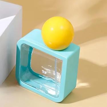 Imagem de Frasco spray recarregável de perfume 40 ml – Atomizador cosmético quadrado com tampa de bola perolada, frasco de névoa portátil tamanho viagem para fragrância, toner facial e óleos essenciais (rosa