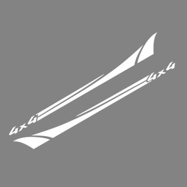 Imagem de Ysyqkn 2 Adesivos Laterais Decorativos para Carro, Impermeáveis, para Decoração da Lateral de Automóveis, Motorhomes e SUVs, Branco