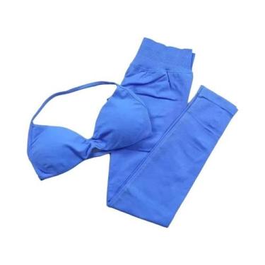 Imagem de Conjunto De Yoga E Fitness Feminino De Verão: Leggings De Cintura Alta