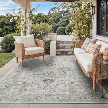 Imagem de GENIMO Tapete para área externa e interna, 1,8 m x 20,3 cm, impermeável, não cai, fácil de limpar, tapete boho para pátio, sala de estar, varanda, sala de jantar, trailer, deck, quarto, acampamento