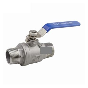 Imagem de SS304 Válvula de esfera de duas peças de aço inoxidável 1/4 3/8 1/5.1 cm 3/10.2 cm 2.5 cm 5.1 cm macho x rosca macho água gás óleo adaptador de encaixe (3/20.3 cm)