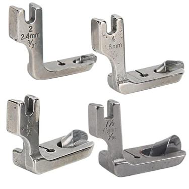 Imagem de HEEPDD Calcador de Máquina de Costura, Calcador de Fivela de Pino Reto de Aço Inoxidável de 4 Tamanhos para Dobramento de Bainha, Com Fácil Instalação para Inserção Elástica Reparo
