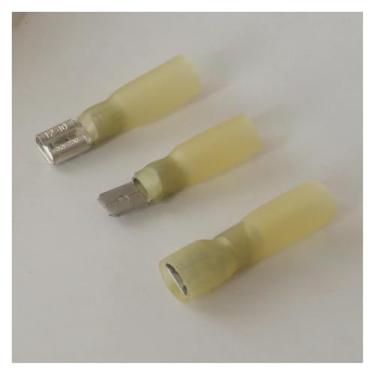 Imagem de MDD/FDD/FDFD Kit de terminais de crimpagem termorretráteis conector de fio isolado cabo elétrico macho fêmea docking Spade Terminal (50M50F amarelo)