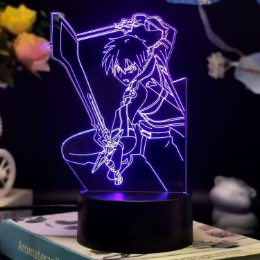 Imagem de Luz noturna LED 3D Sword Art Online Kirito para quarto de crianças