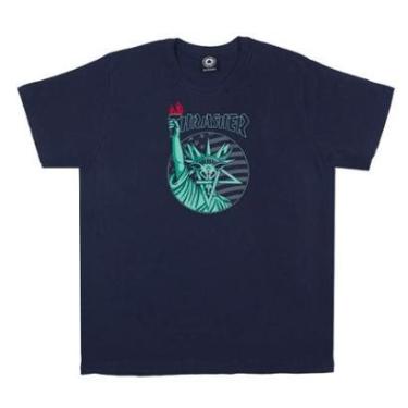 Imagem de Camiseta Thrasher Magazine Libert Goat - Azul Marinho-Masculino