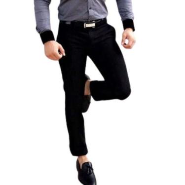 Imagem de Calça Social Sarja Masculina Esporte Fino - Mitchelgutto, Preto, 48