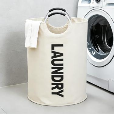 Imagem de Cesto de roupa suja 90L cesto de lavagem dobrável Cesto de roupas independente