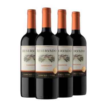 Imagem de Kit 4 Vinhos Concha Y Toro Reservado Carmenere 750ml