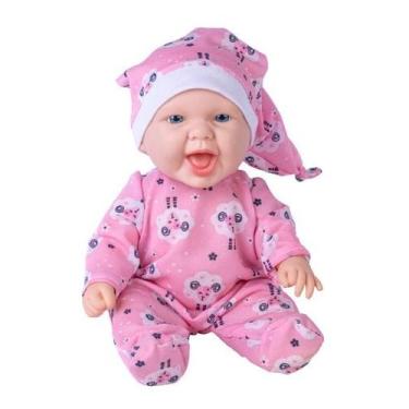 Imagem de Boneca em Vinil Baby Fofura Com Touca e Pijama Roupa Tecido - COTIPLAS
