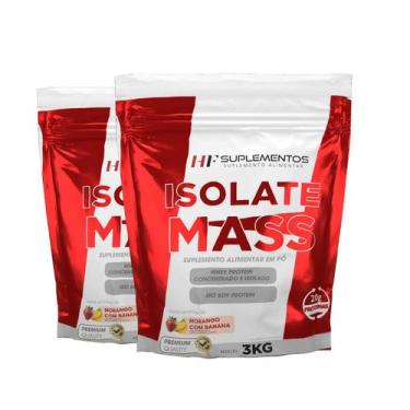 Imagem de 2X Hipercalorico Isolate Mass 3Kg Morango Banana Hf Suple - Hf Supleme